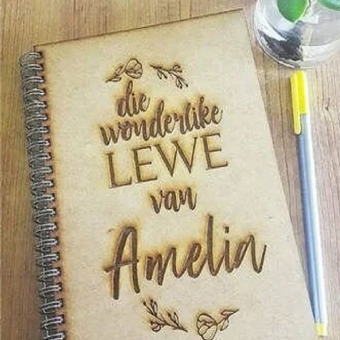 Personalised Wooden Engraved Notebook - Image 6