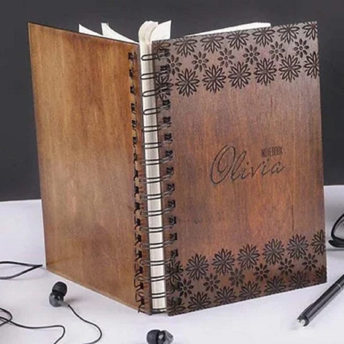 Personalised Wooden Engraved Notebook - Image 2